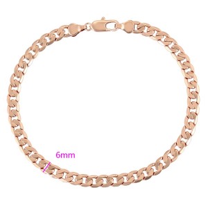 Klasiska pinuma rokassprādze, rozā zelta pārklājums, garums 23-25 cm